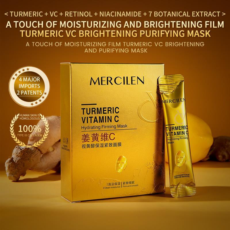 Turmeric Vitamin C Retinol Moisturizing Face Mask, 3 Boxes(30Pcs) Deep Cleansing Face Masks, Hydrating and Firming Facial Mask Suitable for All Skin Types