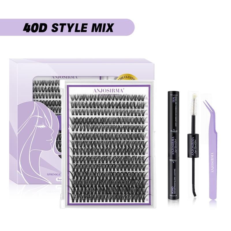 Lash Extension Kit DIY 280Pcs Lash Clusters Eyelash Extension Kit, 9-16Mm 30D 40D Individual Lashes Kit with Lash Bond and Seal, Lash Tweezers