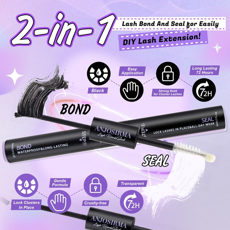 Lash Extension Kit DIY 280Pcs Lash Clusters Eyelash Extension Kit, 9-16Mm 30D 40D Individual Lashes Kit with Lash Bond and Seal, Lash Tweezers