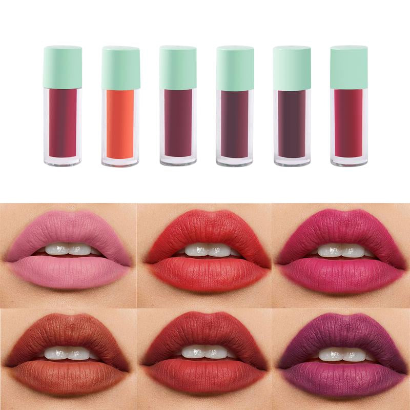6 Mini Bottles Lip Gloss Stain Set, 6 Colors Waterproof Matte All Day Lipstick Set, Women'S Magic Lipstick, 24 Hour Original Lip Gloss Magic Lipstick
